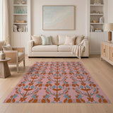 Multi-color and Patterns Ornate Pink Persian Floral Area Rug