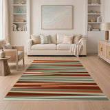 Bold Orange Geometric Stripe Area Rug
