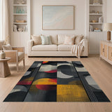 Multi-color and Patterns Bold Geometric Circles Multi-Color Area Rug