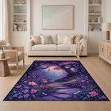 Purple Enchanted Purple Forest Path Area Rug