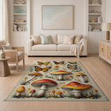 Whimsical Monarch Butterfly Mushroom Area Rug