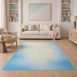 Serene Blue Ombre Gradient Area Rug
