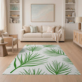 Green Green Palm Frond Area Rug