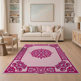 Ornate Pink Persian Mandala Area Rug