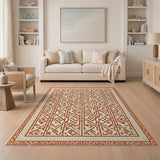Terracotta Trellis Geometric Area Rug