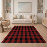 Classic Red Black Buffalo Plaid Area Rug
