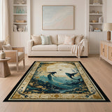 Moonlit Mermaid Flying Fish Teal Rug