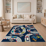 Kids Race Track Washable Area Rug