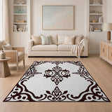 Traditional Persian Black and White Ornate Black White Traditional Persian Area Rug