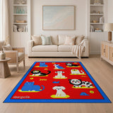 Playful Cartoon Animal Kids Area Rug