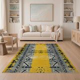 Bold Yellow Southwestern Geometric Area Rug