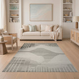 Grey Geometric Diamond Abstract Area Rug