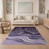 Purple Vortex Swirl Abstract Area Rug