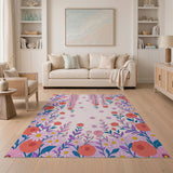 Cascading Wisteria Rose Floral Area Rug