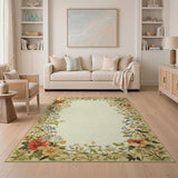 Vintage Floral Border Area Rug