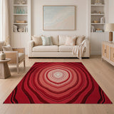 Radiant Red Agate Concentric Area Rug