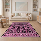 Floral Vintage Pink Heart Floral Vintage Area Rug