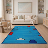 Abstract Blue Sky Clouds Geometric Rug