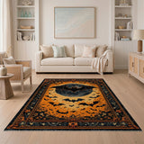 Full Moon Bats Halloween Persian Area Rug