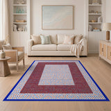 Patriotic Polka Dot Framed Area Rug