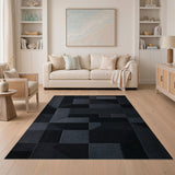 Grey Modern Geometric Grey Area Rug
