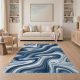 Swirl Abstract Area Blue Swirl Abstract Area Rug