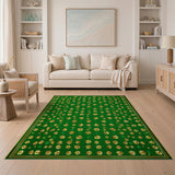 Golden Shamrock Emerald Green Area Rug