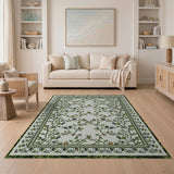 Green Vine Leaf Floral Area Rug