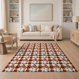 Brown and Tan Modern Geometric Brown Tan Area Rug
