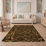 Boho Chic Bold Orange Tiger Stripe Area Rug