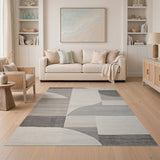 Geometric Modern Grey Abstract Grey Geometric Area Rug