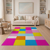 Vibrant Patchwork Multi-Color Geometric Area Rug