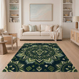 Green Heritage Tribal Mandala Area Rug