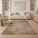 Distressed Vintage Butterfly Patchwork Area Rug
