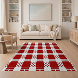 Red Heritage Tribal Checkered Area Rug