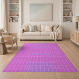 Bold Pink Purple Geometric Block Rug