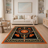 Orange Vibrant Orange Medallion Persian Area Rug