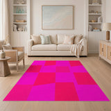 Vibrant Pink Vibrant Pink Geometric Modern Area Rug