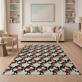 Modern Terracotta Geometric Area Rug