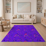 Whimsical Purple Hair Salon Cartoon Rug