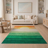 Sunset Gradient Geometric Area Rug