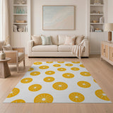 Vibrant Orange Slices Fruit Pattern Area Rug