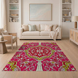 Multi-color and Patterns Bold Red Persian Floral Area Rug