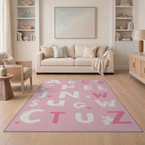 Playful Pink Alphabet Kids Rug