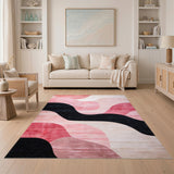 Wave Abstract Area Pink Abstract Wave Area Rug