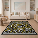 Geometric Modern Bold Yellow Black Geometric Abstract Area Rug