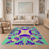 Teal Purple Traditional Persian Area Rug