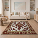 Traditional Persian Ornate Maroon Medallion Persian Area Rug