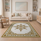Elegant Gold Sunburst Persian Area Rug