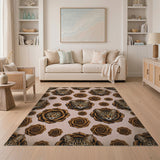 Vintage Leopard Rose Floral Pink Area Rug